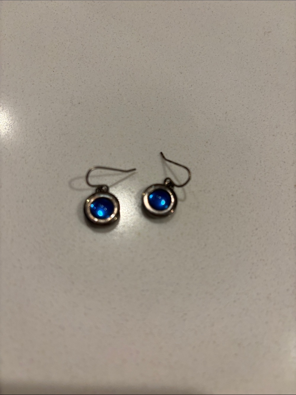 Anne Klein Blue Drop Earrings - Silver Tone